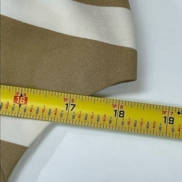 Ronnie Nicole Orange Tan Fit & Flare Striped Career Office Dress NWOT Size 8 - Picture 12 of 14